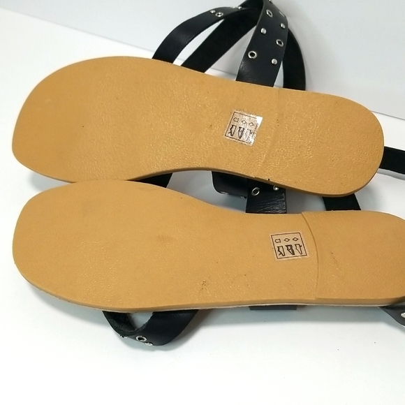 Rule London leather Studded Flat Sandals in Black Size 6 - Picture 6 of 7